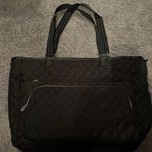 Thirty One -  Reversible Double Take Tote/ Black Quilted Diamonds